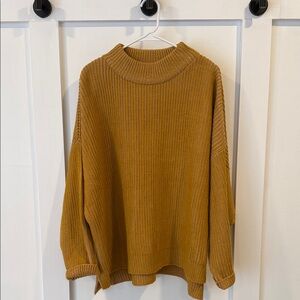 Topshop Mustard Cowl Neck Sweater